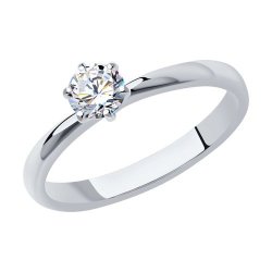 Кольцо из белого золота с бриллиантом (Арт.9010072-36)