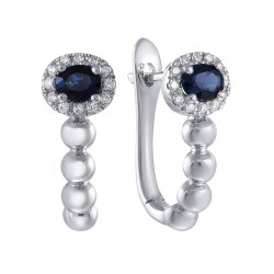Серьги из белого золота с бриллиантом и сапфиром (Арт.me36521-wd-bs_sr_sa_wg)