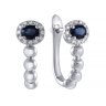 Серьги из белого золота с бриллиантом и сапфиром (Арт.me36521-wd-bs_sr_sa_wg)