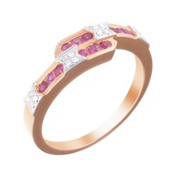 Кольцо из золота с бриллиантом и рубином (Арт.mr83162-wd-ru-rg_ru_pink)