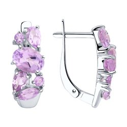 Серьги из серебра с аметистами (Арт.92022015)