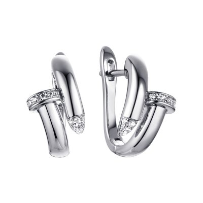 Серьги из серебра с фианитом (Арт.cz-e02678-x-w-x-x-w)