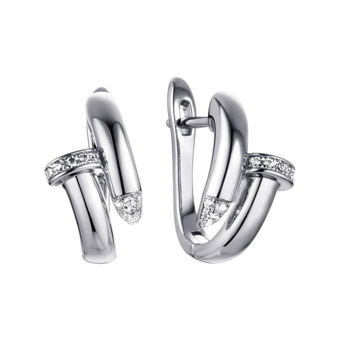 Серьги из серебра с фианитом (Арт.cz-e02678-x-w-x-x-w)