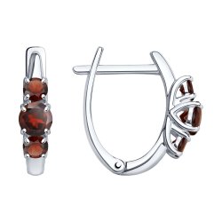 Серьги из серебра с гранатами (Арт.92022935)
