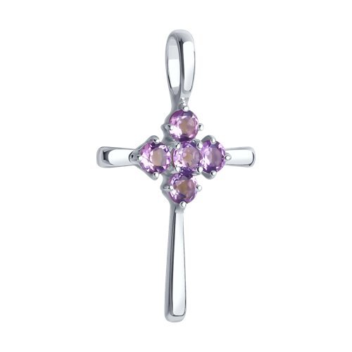 Подвеска из серебра с аметистами (Арт.92030723)