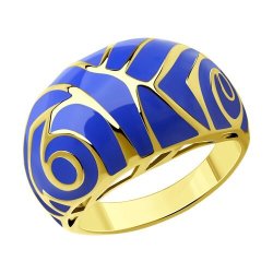 Кольцо из золочёного серебра с эмалью (Арт.93-110-01666-1)