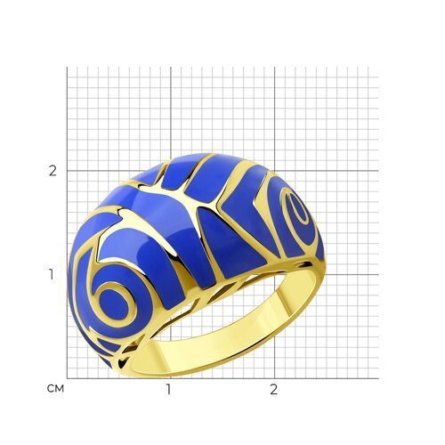 Кольцо из золочёного серебра с эмалью (Арт.93-110-01666-1)