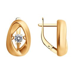Серьги из золочёного серебра с фианитами (Арт.93-120-01739-1)