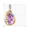 Подвеска из золочёного серебра с аметистом и фианитами (Арт.93-330-01919-2)