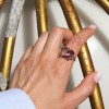 Кольцо с аметистом, турмалином и бриллиантами «Фиалковый Шик» JvG (арт.R32722_AM_TU_YG)