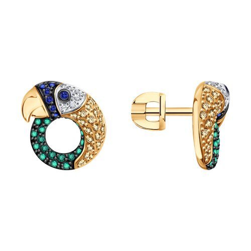Серьги из золота с миксом камней (Арт.3020668)