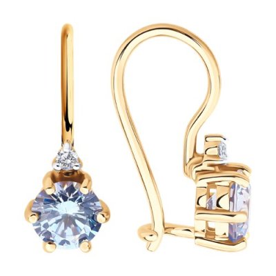 Детские серьги из золота с фианитом «Небесная Искорка» Соколов (арт.51-120-02810-1)