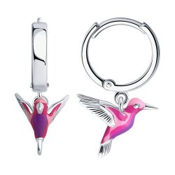 Серьги из серебра с эмалью (Арт.94026479)