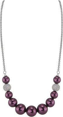 Ожерелье из серебра с жемчугом и куб. цирконием (Арт.203l-18)