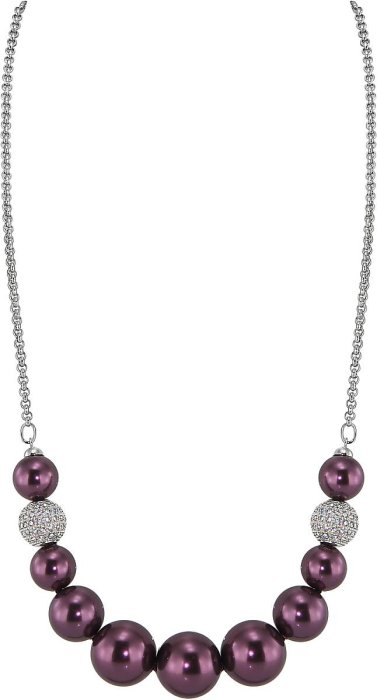 Ожерелье из серебра с жемчугом и куб. цирконием (Арт.203l-18)