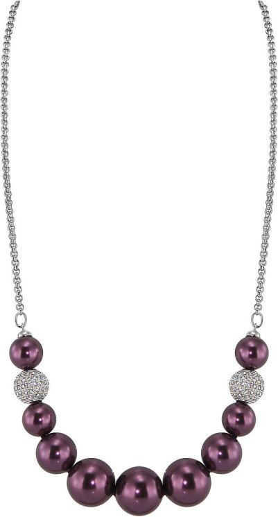 Ожерелье из серебра с жемчугом и кристаллом swarovski (Арт.203l-18)