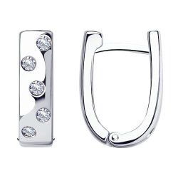 Серьги из серебра с фианитами (Арт.94-120-01515-1)