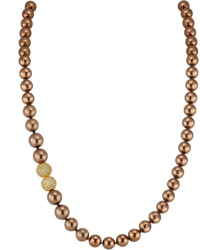 Ожерелье серебряное с жемчугом и куб. цирконием «Pearl Kiss» Rivoli (арт.2L-GK-9)