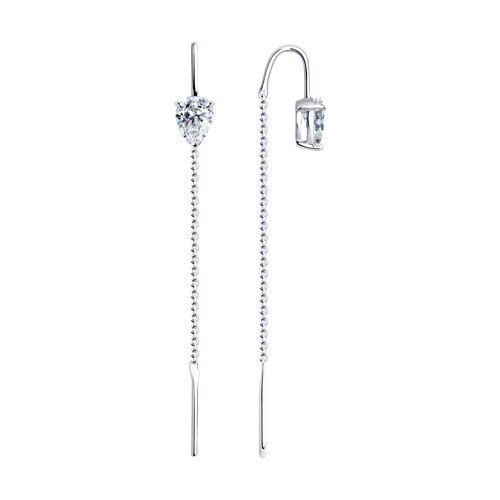 Серьги из серебра с фианитами (Арт.94-123-01501-1)