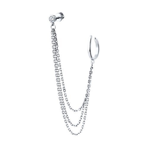 Серьга из серебра с фианитом (Арт.94170244)