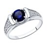 Кольцо из серебра с корундом и фианитами (Арт.94-310-00360-1)