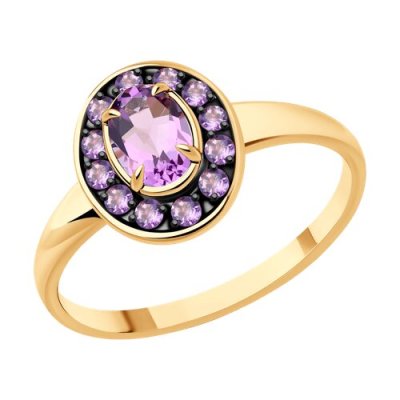 Кольцо золото 585 с аметистом «Сияние лавандового заката» Соколов (арт.01961)