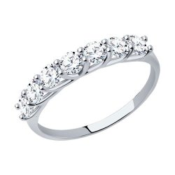 Кольцо из белого золота с фианитами (Арт.017052-3)