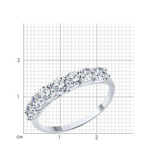 Кольцо из белого золота с фианитами (Арт.017052-3)