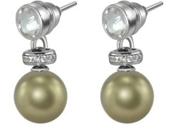 Серьги из серебра с жемчугом и кристаллом swarovski (Арт.abs-3-8-45-s)