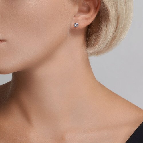 Серьги пусеты золотые пробы 585 с топазом (Арт.51-322-02093-1)