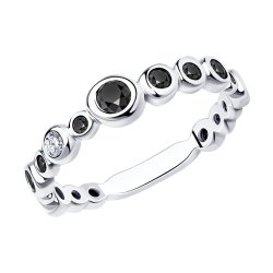 Кольцо из серебра с фианитами (Арт.94012431)