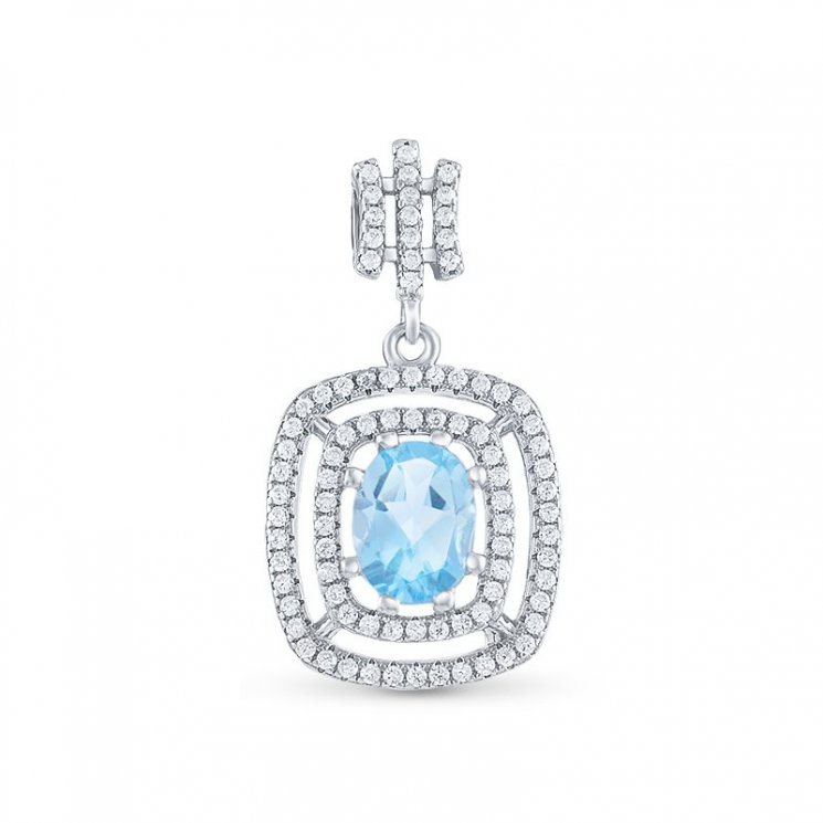Подвеска Серебряные крылья (Арт.23knys1908-155_topaz_kubcirkonii)