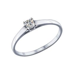 Кольцо из серебра с фианитом (Арт.94013563)