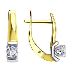 Серьги из желтого золота с фианитами (Арт.53-120-00802-1)