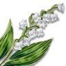 Серебряная брошь "Ландыш" Русские самоцветы (Арт.41500)