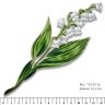 Серебряная брошь "Ландыш" Русские самоцветы (Арт.41500)