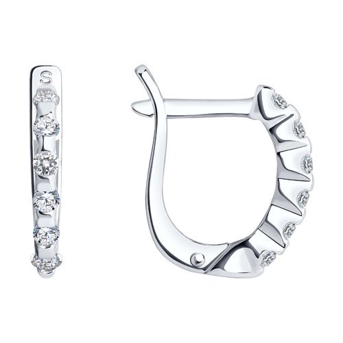 Серьги из серебра с фианитами (Арт.94020069)