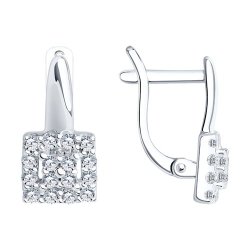 Серьги из серебра с фианитами (Арт.94021910)