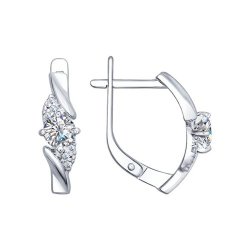 Серьги из серебра с фианитами (Арт.94022384)