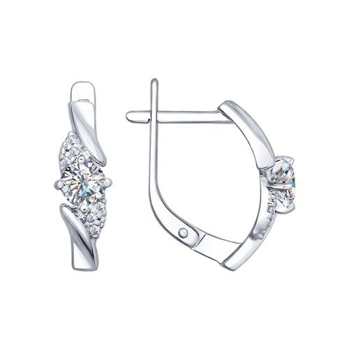 Серьги из серебра с фианитами (Арт.94022384)
