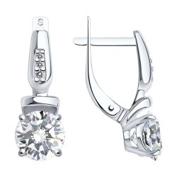 Серьги из серебра с фианитами (Арт.94022946)