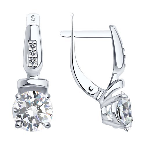 Серьги из серебра с фианитами (Арт.94022946)