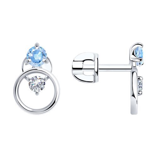 Серьги из серебра с фианитами (Арт.94025024)