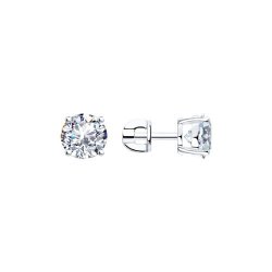 Серьги из серебра с фианитами (Арт.94025261)