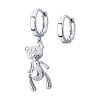 Серьги из серебра с подвеской-медвежонком «Funny Teddy» Соколов (арт.94025725)