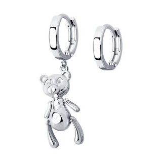 Серьги из серебра с подвеской-медвежонком «Funny Teddy» Соколов (арт.94025725)