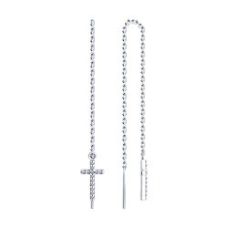 Серьги из серебра с фианитами (Арт.94025836)