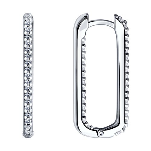 Серьги из серебра с фианитами (Арт.94025942)