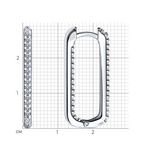 Серьги из серебра с фианитами (Арт.94025942)