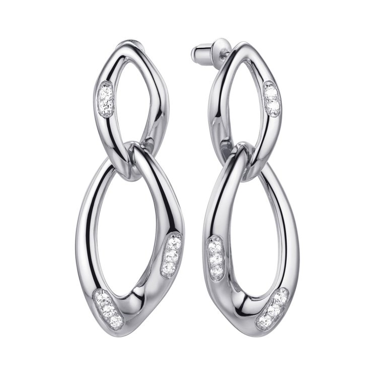 Серьги из серебра с фианитом (Арт.cz-e03074-x-w-x-x-w)